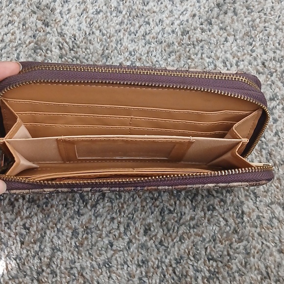 MK Inspired Brown Patterned Wristlet - Picture 2 of 3